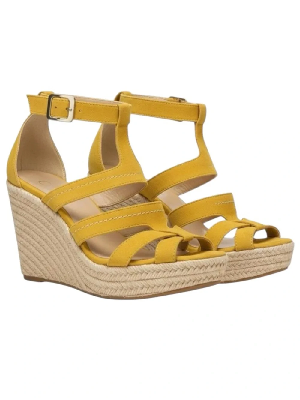 Castell Menorca ❤︎︎ Platform Espadrille Wedge Sandals ❤︎︎ Yellow Suede ❤︎︎ 40
